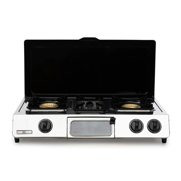 3 burner gas hob cover open front 