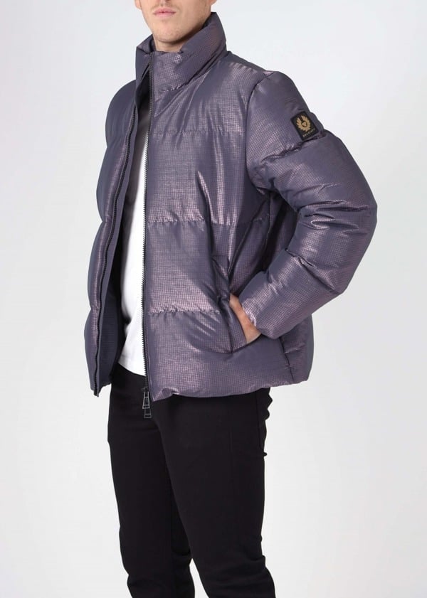 Belstaff Grid Paxton Down Jacket - Dark Garnet Purple