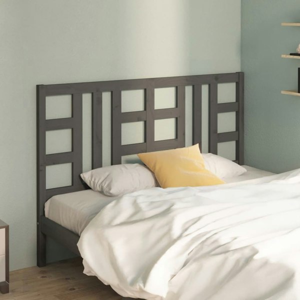 Berkfield Bed Headboard Grey 146x4x100 cm Solid Wood Pine