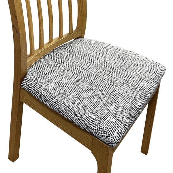 Anyseat Chair Cover Light Grey Corn Kennel Pattern Stretch Seat Cover for Home Dinning Kitchen Washable Removable