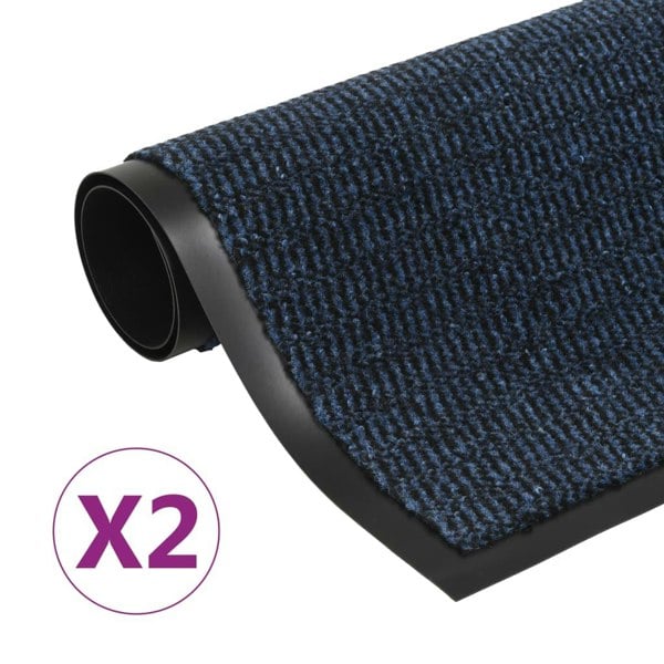 Berkfield Dust Control Mats 2 pcs Rectangular Tufted 40x60 cm Blue