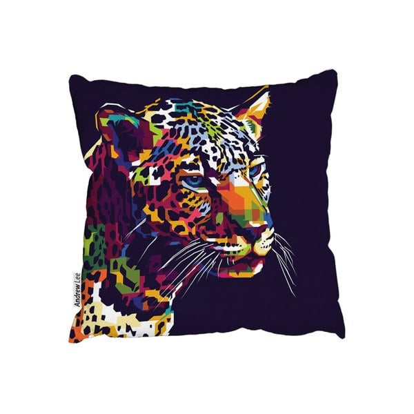 Benjamin Tate Design Leopard Face With Pop Art Style (Outdoor Cushion)