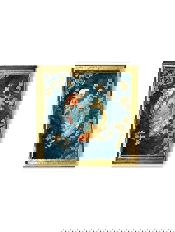 Exceptional Art Japanese Koi Carp Dawn - Gold Hurstwood Square Frame