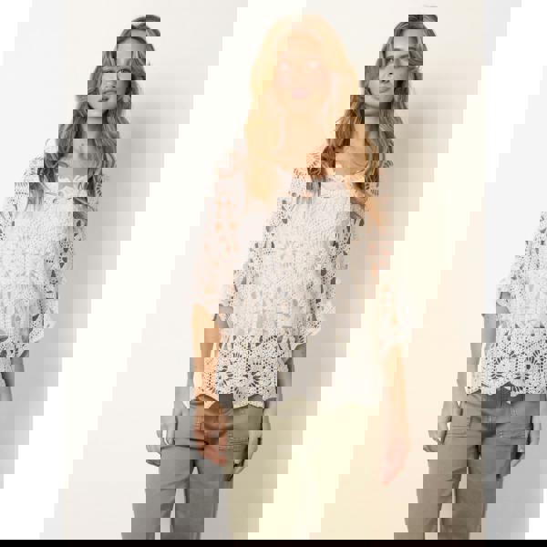 Blue Vanilla Crochet Detailed Kimono Top