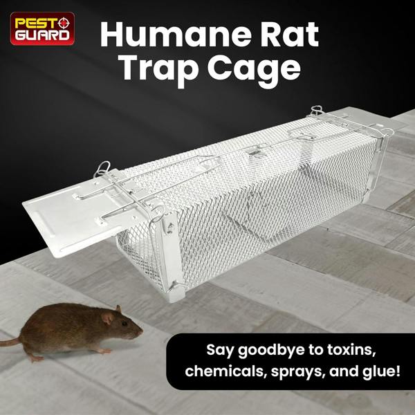 Pest Guard Humane Rat Trap Cage Live Rat Mouse Traps Catch & Release Rats Mice Rodents Pests Reusable Squirrel Cage