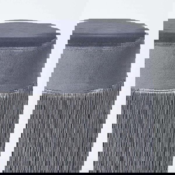 HOMESCAPES Warwick Velvet Footstool with Legs