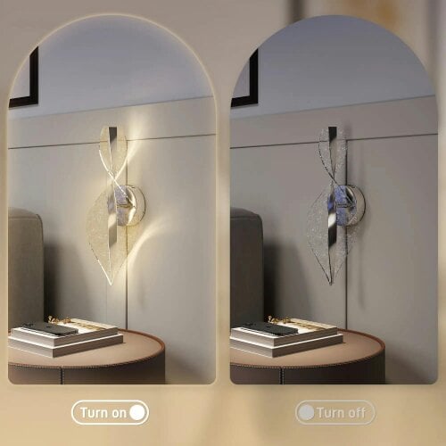 Bobobiy Led Wall Lamp 2 Pack, 13W Modern Indoor Spiral Wall Light, Colour Temperature Adjustable 3000K/4000K/6500K, Stairs, Silver Tone