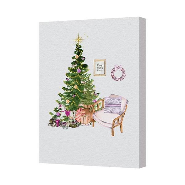 Benjamin Tate Design Contemporary Christmas Tree Canvas Print Living Room Decor UK Made