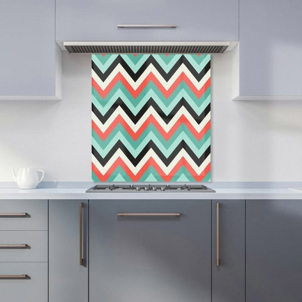 Warren Reed - Designer Geometric Colored Chevron Pattern Kitchen Splashback