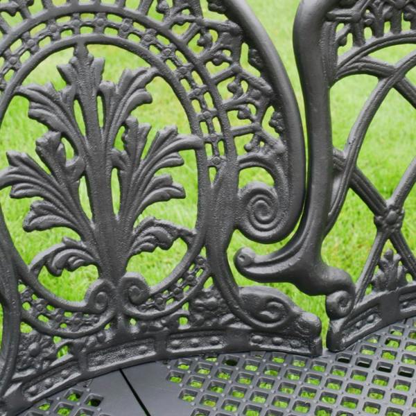 Antique  Aluminium Bench with Black Finish Garden Bench 130 cm