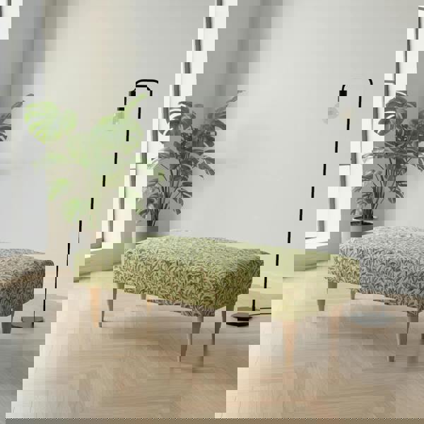 Premium upholstered ottoman bench showcasing intricate stitched top