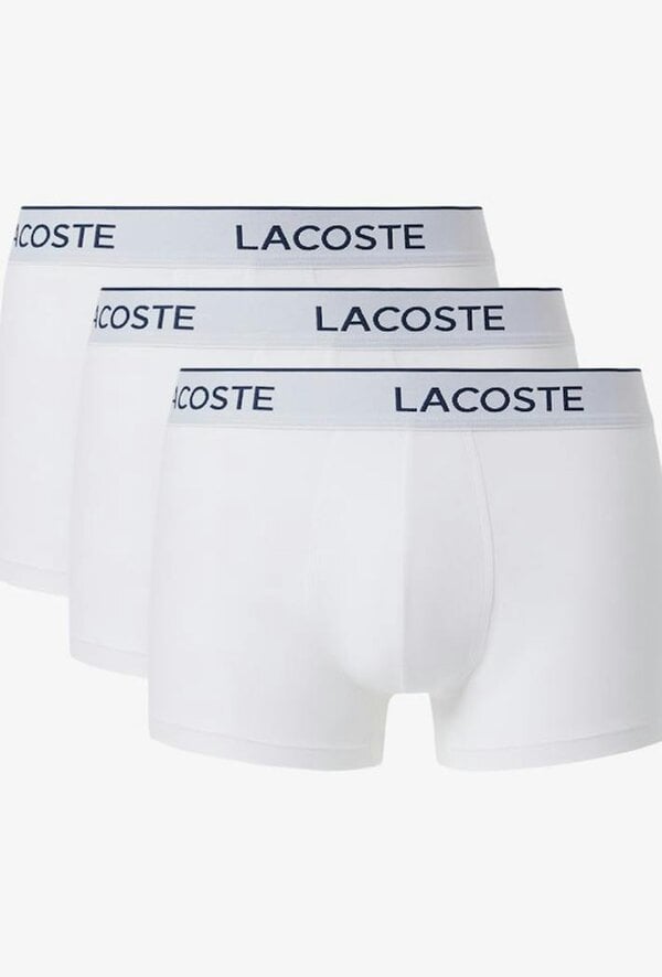 Lacoste 3-Pack Stretch Cotton Trunks - White