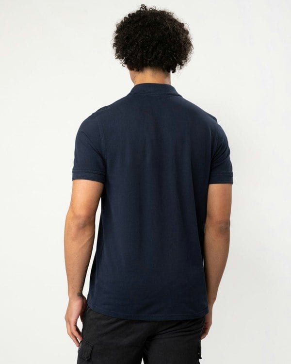 BOSS Orange Prime Mens Cotton-Piqué Polo Shirt with Logo Print NOS - Dark Blue 404 - CHO - Designer Mens Short Sleeve Polo Shirts