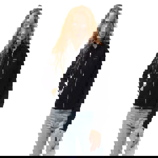 DKNY Women's Studded Logo Full Zip Hoodie - Black