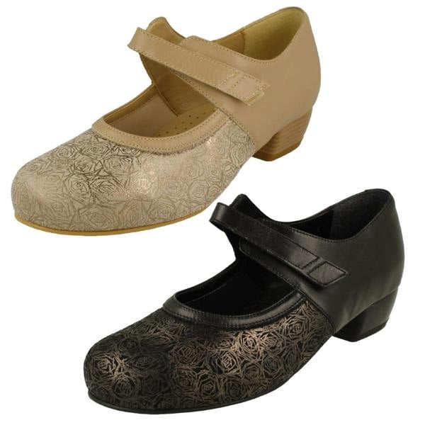 DB Shoes Ladies Easy B Court Shoes With Removable Footbed And Strap Constance