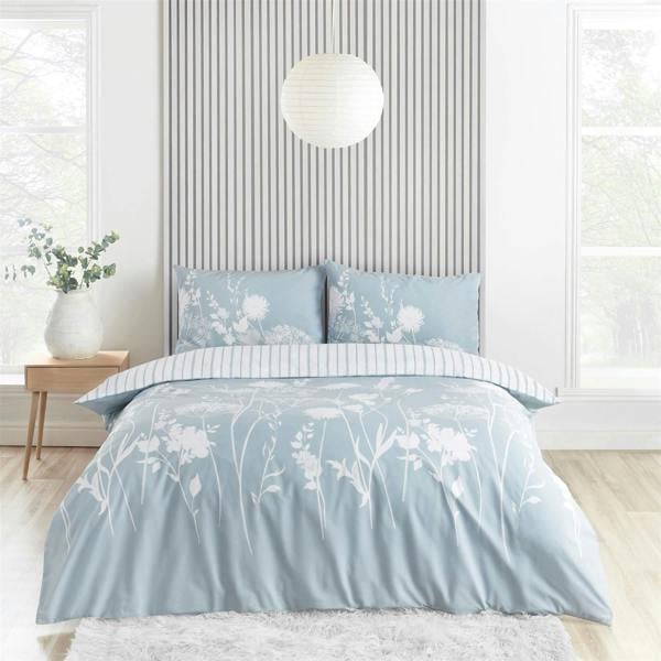 Meadowsweet Floral Seaspray Blue Duvet Cover Set