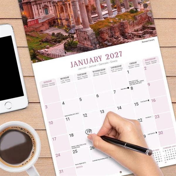 Rome Calendar 2027, Wall Calendars, Month To View, Travel, Gift