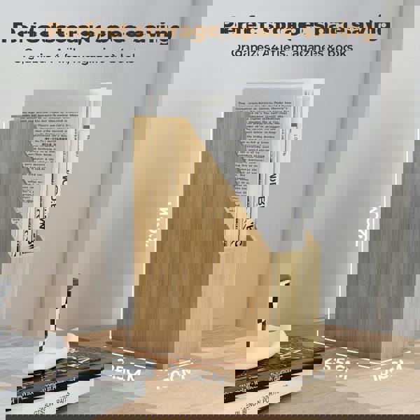 Levede Bamboo File Rack Wooden Magazine Holder A4 Document Office Desk Organiser