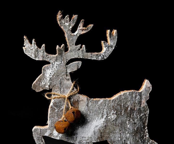 2cm Reindeer Shape Birch Bark Wooden Christmas Table Top Decoration image 3