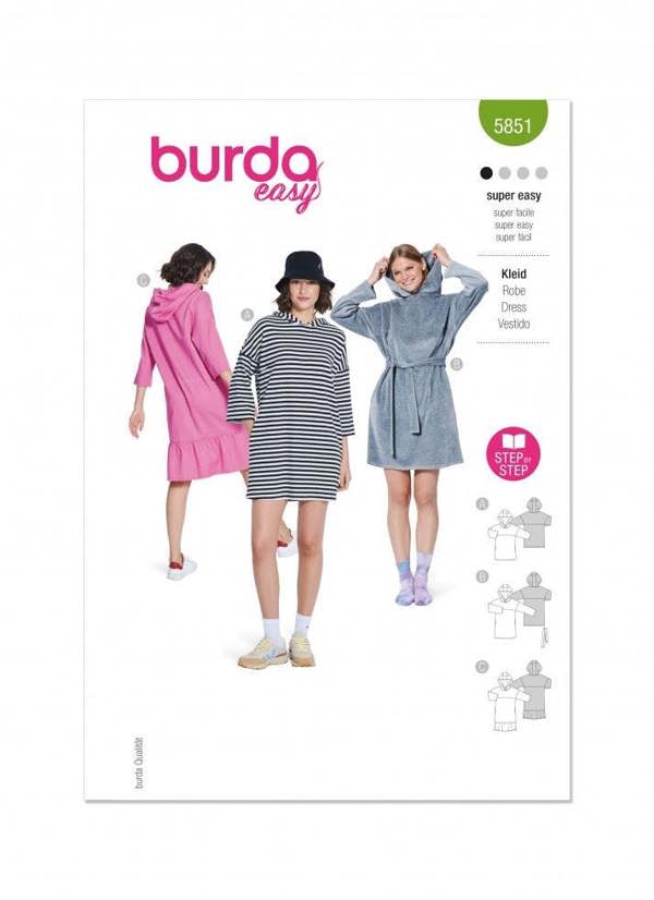 Burda Sewing Pattern 5851 Dresses For Women, 8-22 (34-48) - Easy