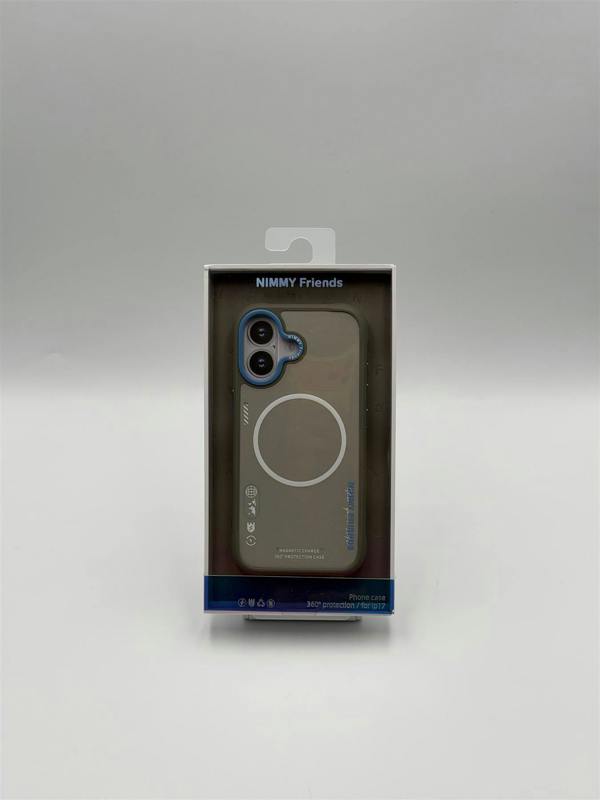 Nimmy Friends Nimmy Cool & Cute 2.0 Case with MagSafe for iPhone 17 6.3" Grey Blue - N-YJKM-CX2.0-IP17-05