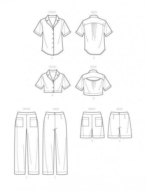Simplicity Sewing Pattern 9610, Tops, Shirts, Trousers, Shorts for Women, H5 (6-8-10-12-14) - Easy