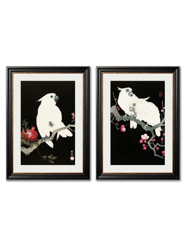 Exceptional Art c.1910 Cockatoos - Ohara Koson