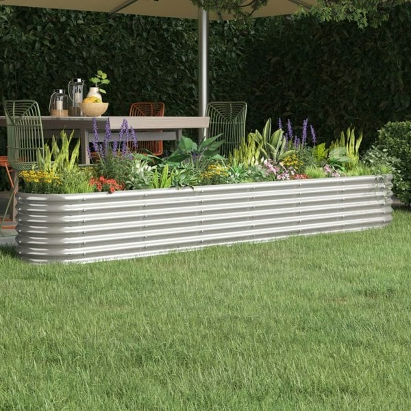 Berkfield Garden Raised Bed Powder-coated Steel 260x40x36 cm Silver