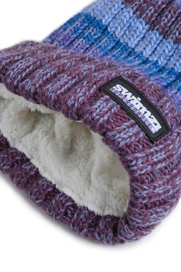 SuperBobble Berries Gradient Rib Beanie Bobble Hat - Purple