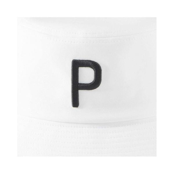 Puma P Embroidered Logo Golf Bucket Hat - Bright White - 