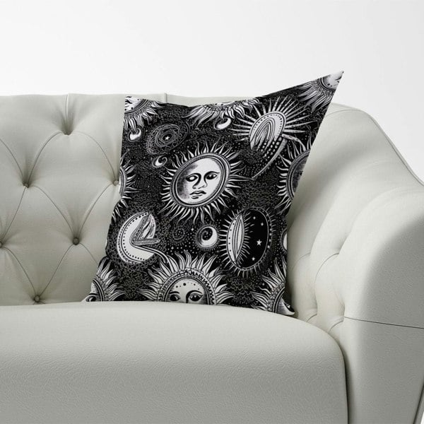 Warren Reed Moon and Sun Black White Cushions