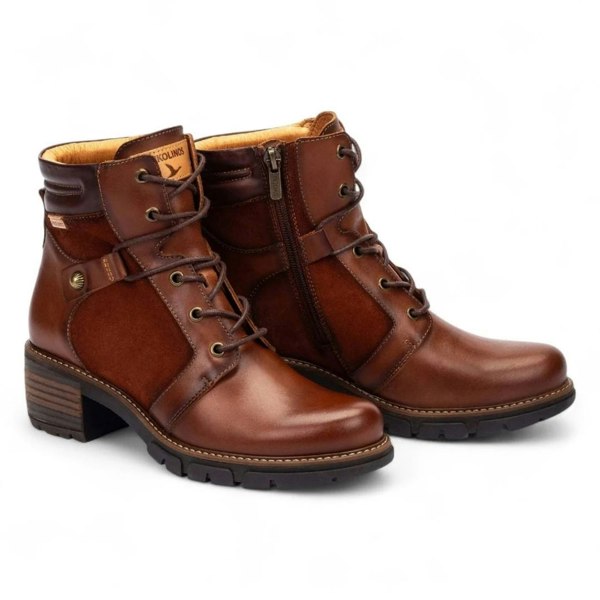 Pikolinos San Sebastia - Women's Cuero Brown Leather Ankle Boots