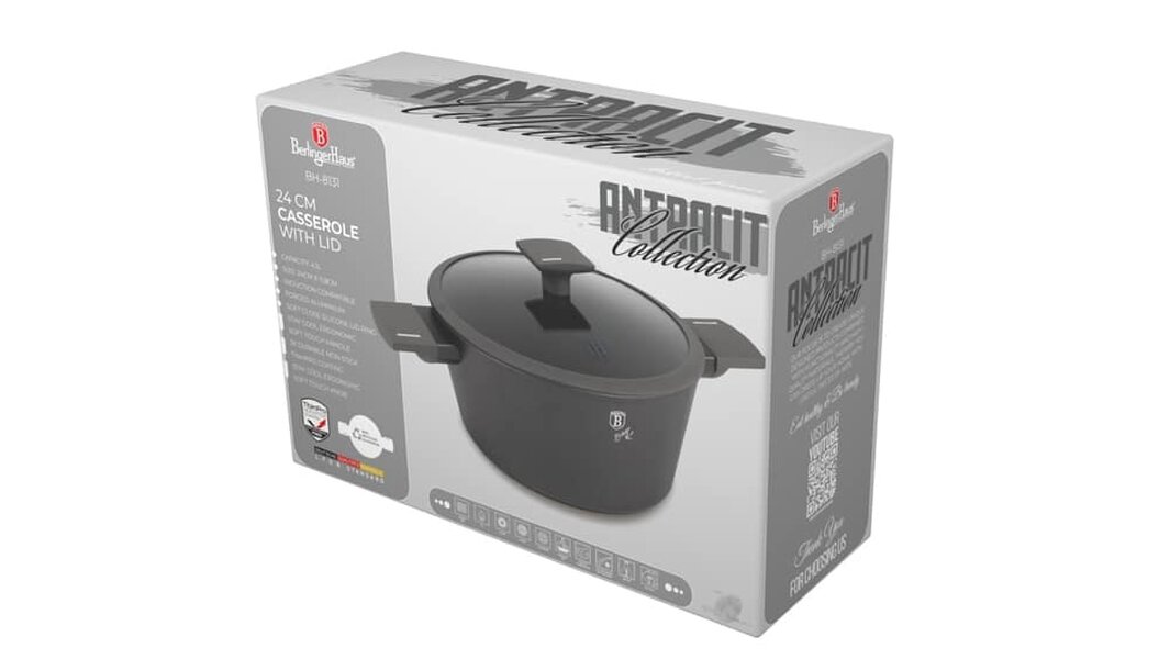 Berlinger Haus Casserole with lid, 24 cm Berlinger Haus BH8131Anthracite