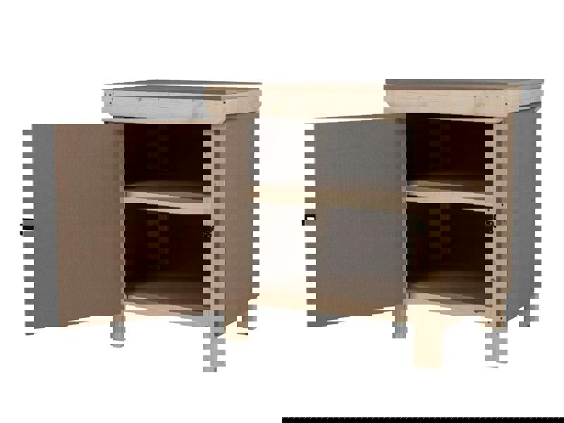 Arbor Garden Solutions Wooden MDF Top Workbench With Lockable Cupboard (V.9) with double shelf