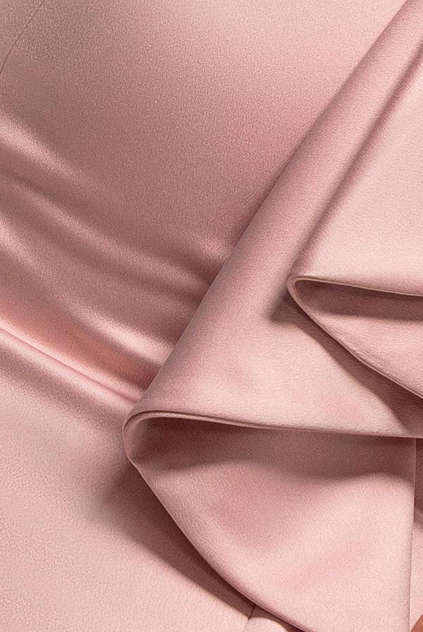 Satin Bardot Bow Maxi Dress - Nude DR2218QZ