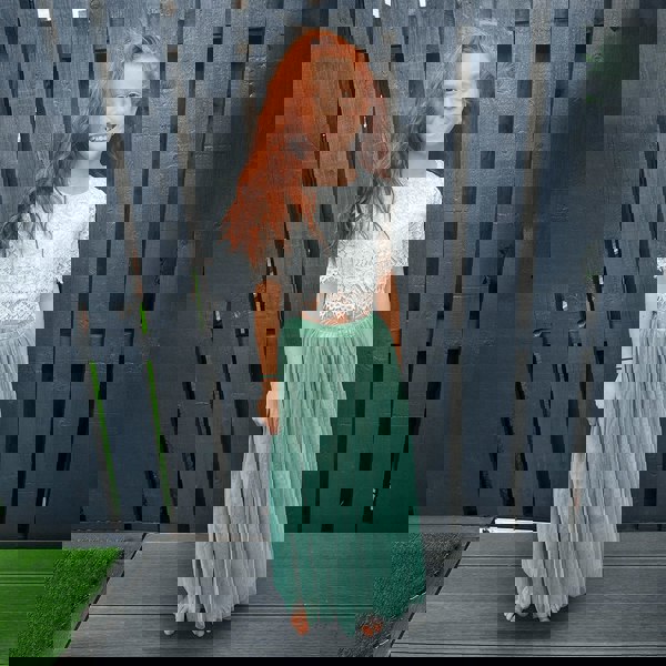 Felicity Set Sage Green modelled by young girl