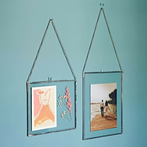 Paper High Dia Silver Recycled Glass Hanging Photo Frame