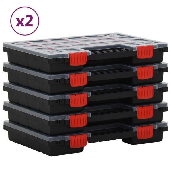 Berkfield Assortment Boxes 10 pcs 34.5x25x5 cm Polypropylene