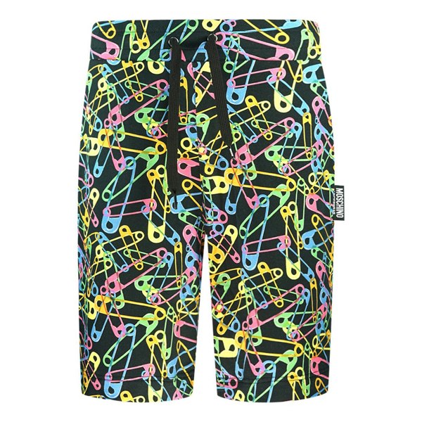 Moschino Multicolour Pin Design Shorts - Black