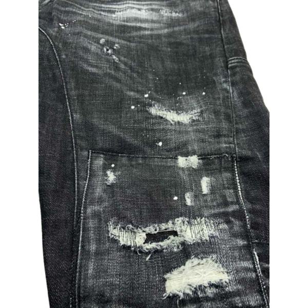 DSQUARED2 Tidy Biker Jean Worn Faded Style Black Jeams W28