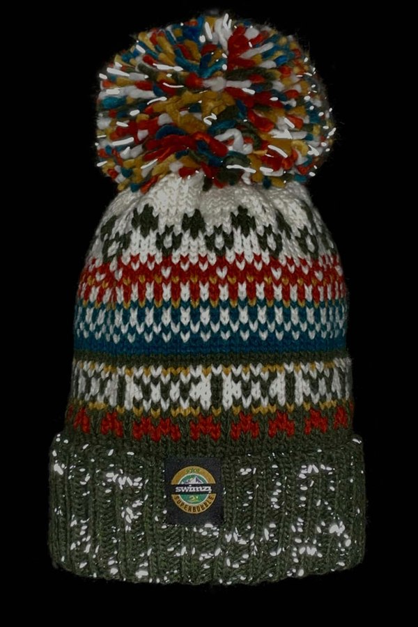 SuperBobble Nordic Knit Beanie Bobble Hat - Greenland