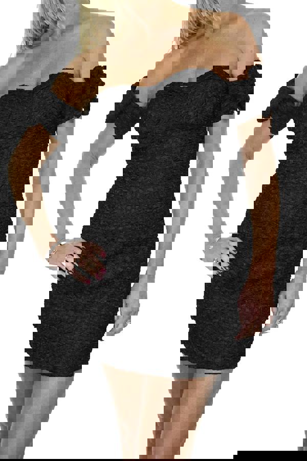 Paulo Due Women's Bandeau Cold Shoulder Mini Dress Black