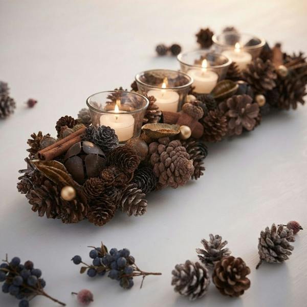 Garden Greatness Pinecone Foliage Tealight Holder