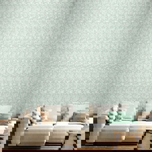 Hoopla Walls Evelyn Trail - Soft Petrol 10m Wallpaper