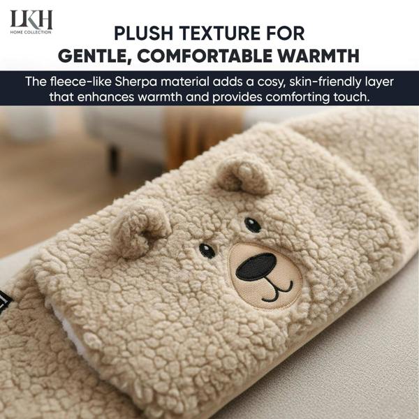 LKH HOME COLLECTION Hot Water Bottle with Cover & Adjustable Belt - 1L Rubber Hot Water Bag BPA Free Leak-Resistant & Durable Heat Massaging Bottle