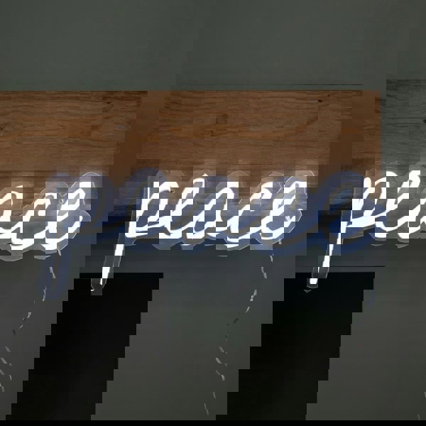 Samuel Alexander 40cm Light up Neon Effect Peace Decorative Sign with 145 White LEDs