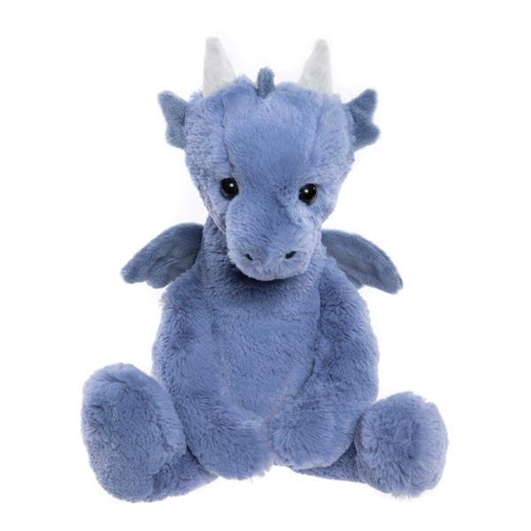 Charlie Bears Draco Dragon - Soft Plush Mythical Toy - Denim Blue L
