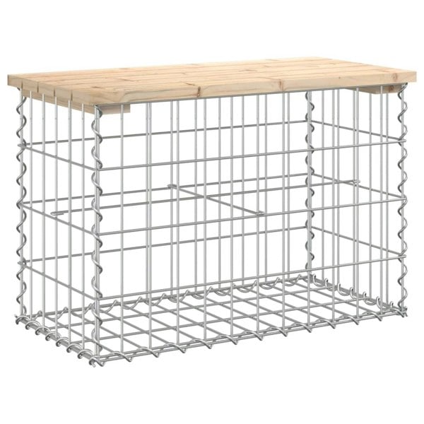 Berkfield Garden Bench Gabion Design 63x31.5x42 cm Solid Wood Pine