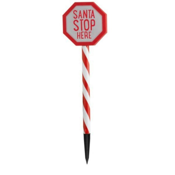 Samuel Alexander 55cm Battery Operated Light up Santa Stop Here LED Christmas Sign