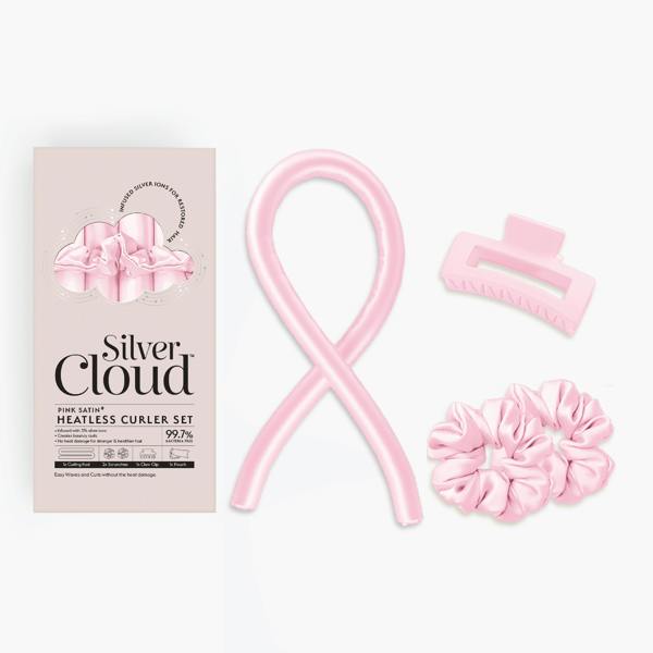 Silver Cloud Beauty Pink Heatless Curler Set